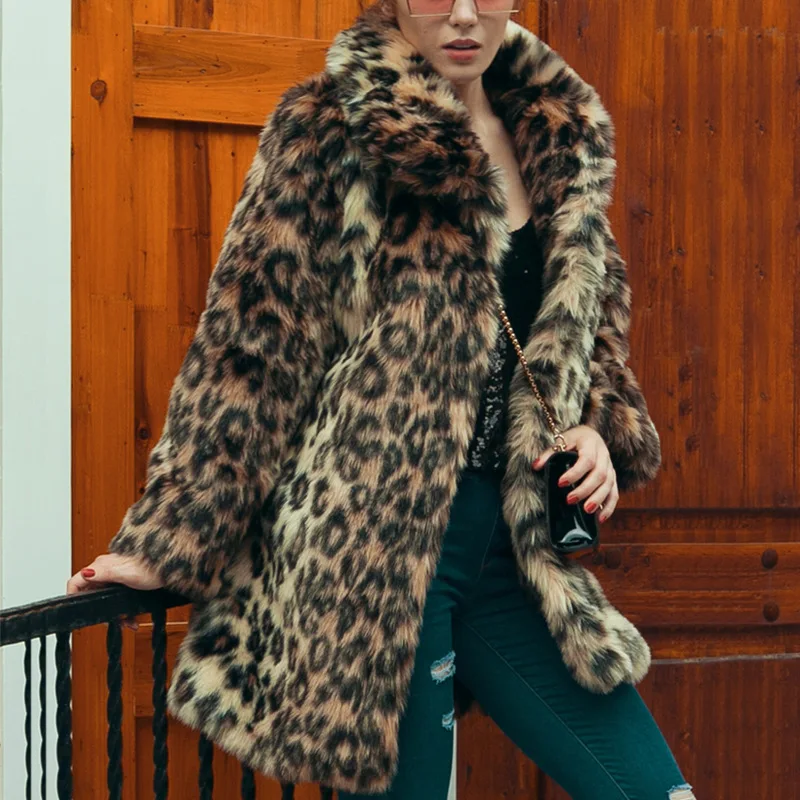 gudron Leopard vecin  Leopard haine noi femei faux blana haina de lux cald iarna pluș de moda  sacou blana artificiala pentru femei uza plus dimensiune La reducere! ~  Jachete & coats > Magazingrecesc.ro