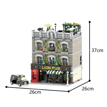 City Street View Lion Pub Model Blocuri Creative Modular DIY Cărămizi Set de Învățământ de Colectare de Jucării pentru Copii Cadouri
