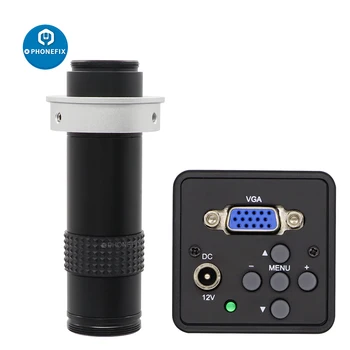 Microscop VGA Camera CMOS, 1080P 30FPS HD + 120X Zoom Continuu C mount Lens Adaptor pentru HDMI Industria Video Microscop Camera