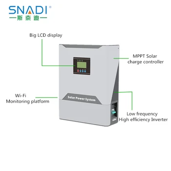 SNADI Solare 5KW 48V 60A Sine wave Inverter MPPT hibrid invertor solar cu incarcator