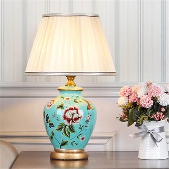 AOSONG Ceramice Lămpi de Masă Cupru Moderne de Lux Model de lampa de Birou LED-uri Besjdes Pentru Casa Dormitor