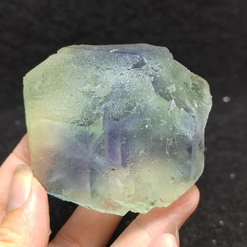 159.4 gNatural singură particulă verde violet inima fluorit minerale-specimen de energie de vindecare piatră brută decor acasă
