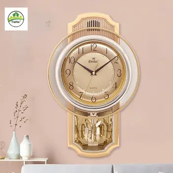 ABS Ceas de Perete din Plastic cu Detalii Zvon Funcția de Decorare Camera de zi Design Modern Tăcut Cuarț Ceas Leagăn Ceas