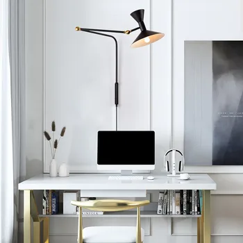 Nordic Pol Lung Reglabil Pliere Lampă de Perete cu design Modern Art Lumina pentru Loft Sală de Mese de Studiu Camera de zi Led Lămpi de Noptieră